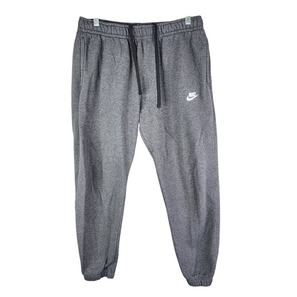 Nike Mens Grey Jogger Sweatpants Drawstring Elastic Waist Polyester Cotton L - Picture 1 of 13